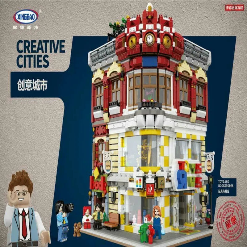Building Blocks MOC Creator Expert City Toys and Bookstore Shop Bricks Toy - 2