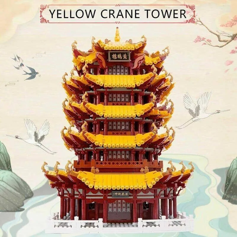 Building Blocks MOC Creator Expert Yellow Crane Tower Bricks Toy Construction Set Toys - 7