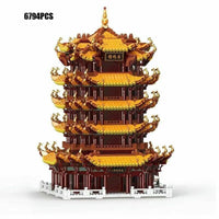 Thumbnail for Building Blocks MOC Creator Expert Yellow Crane Tower Bricks Toy Construction Set Toys - 2