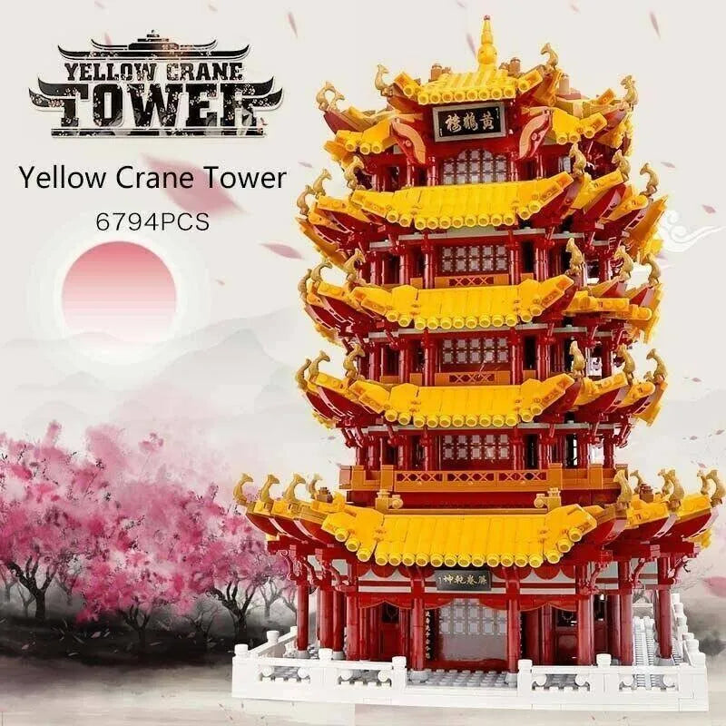 Building Blocks MOC Creator Expert Yellow Crane Tower Bricks Toy - 3