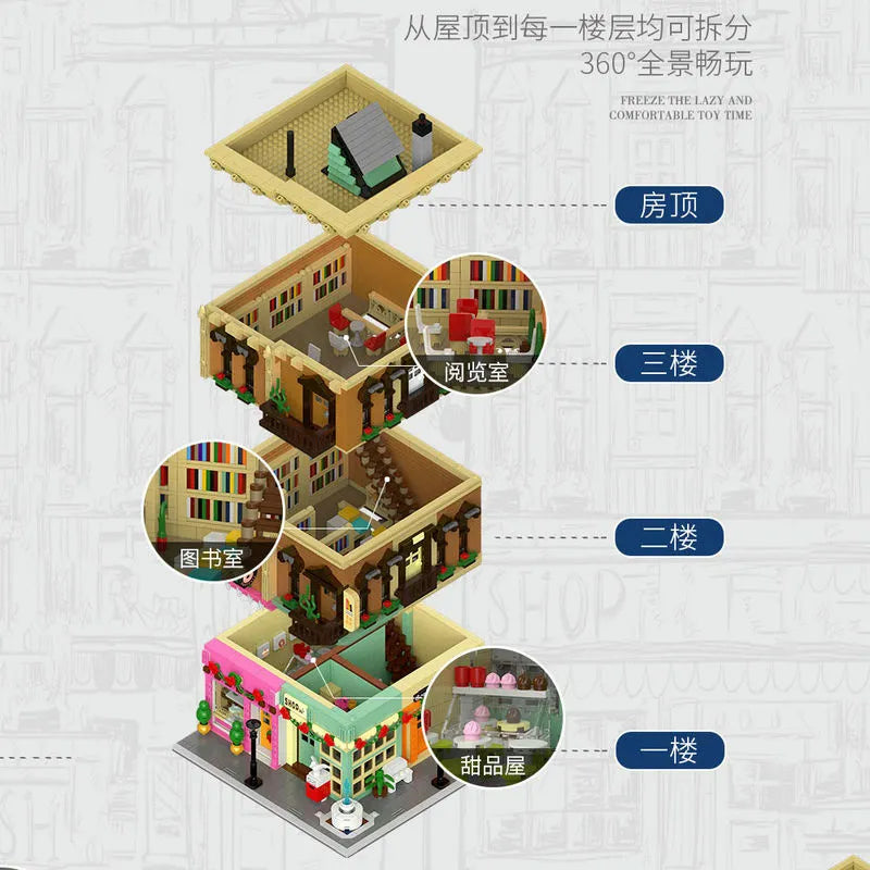 Building Blocks MOC Creator Experts Europa City Grocery Store Bricks Toys - 7