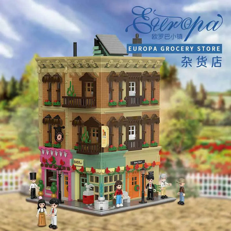 Building Blocks MOC Creator Experts Europa City Grocery Store Bricks Toys Construction Set Toys - 2