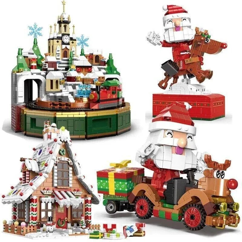 Building Blocks MOC Expert Snow Christmas Castle Music Box Bricks Toys Construction Set Toys - 4