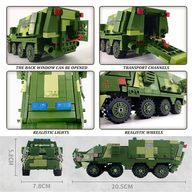 Building Blocks MOC Military Armored Medical Off-Road Car Bricks Toys Construction Set Toys - 3