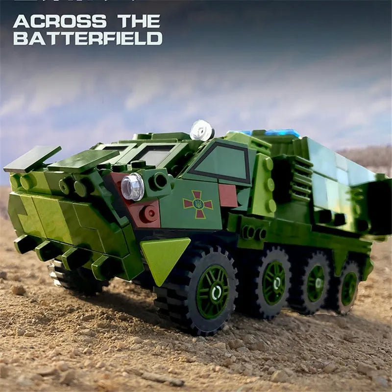 Building Blocks MOC Military Armored Medical Off - Road Car Bricks Toys - 2