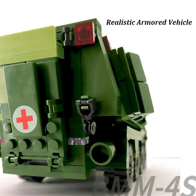Building Blocks MOC Military Armored Medical Off - Road Car Bricks Toys - 4
