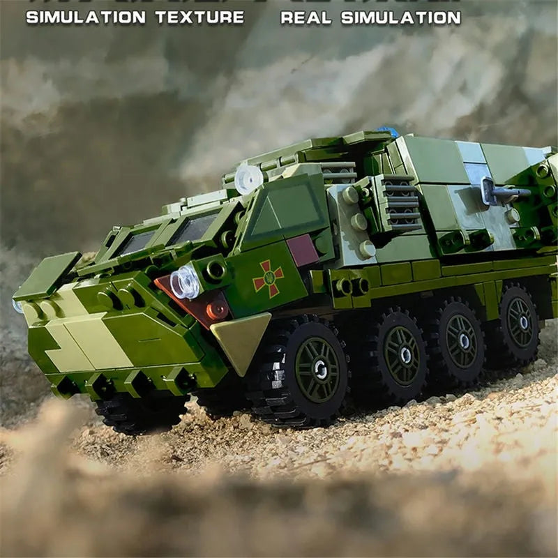 Building Blocks MOC Military Armored Medical Off - Road Car Bricks Toys - 6