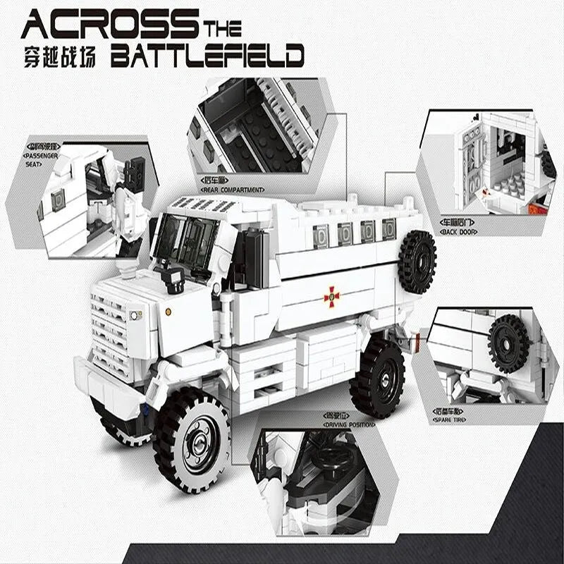 Building Blocks MOC Military Armored Off-Road KPA3 Truck Bricks Kids Toys Construction Set Toys - 3