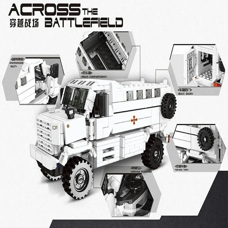 Building Blocks MOC Military Armored Off-Road KPA3 Truck Bricks Kids Toys - 3