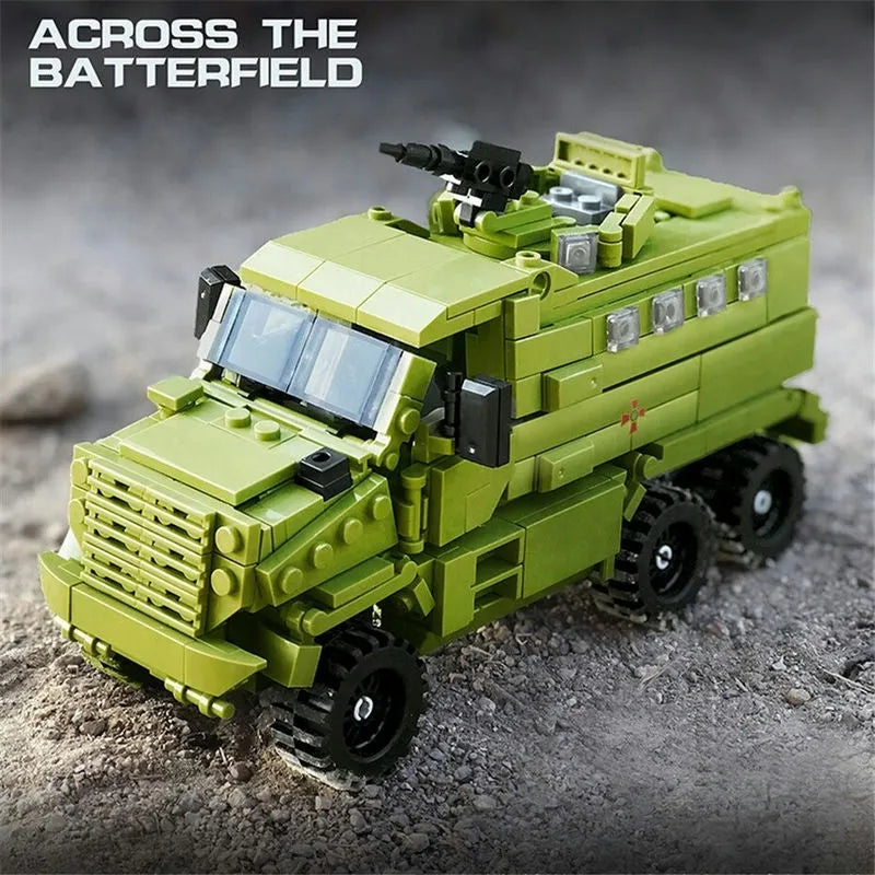 Building Blocks MOC Military Armored Transport Truck Bricks Toy - 4