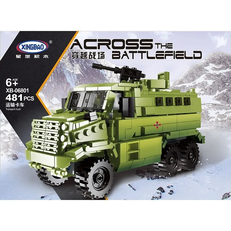 Building Blocks MOC Military Armored Transport Truck Bricks Toy Construction Set Toys - 2