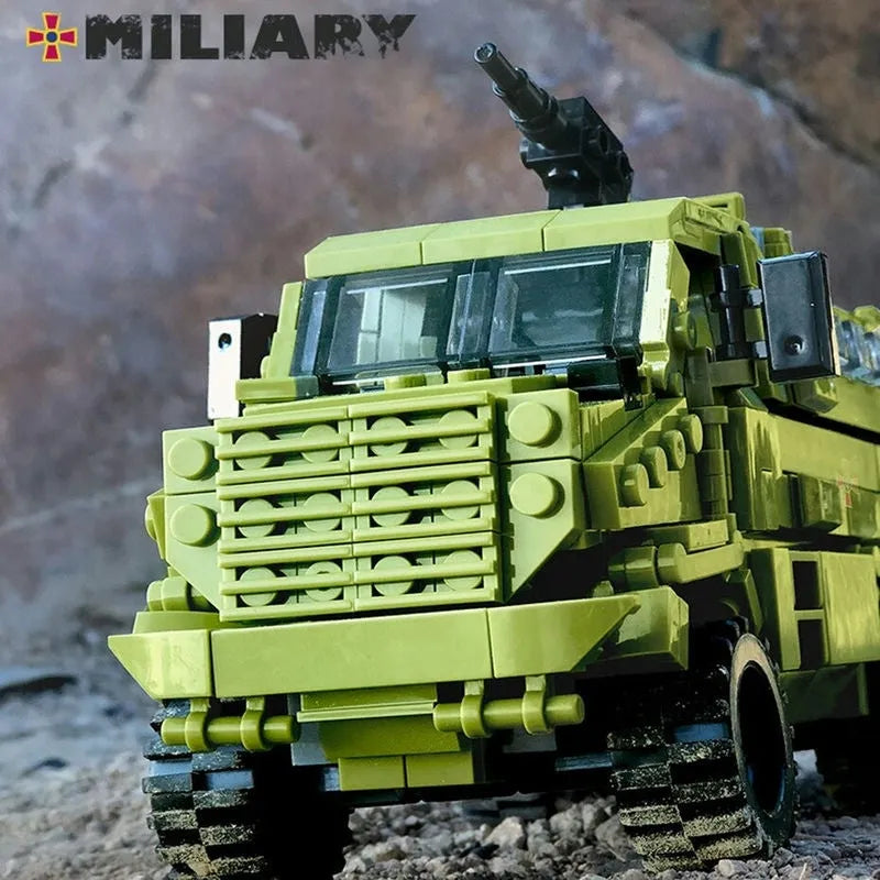 Building Blocks MOC Military Armored Transport Truck Bricks Toy - 5