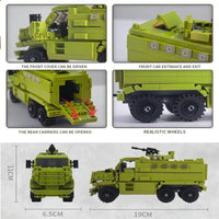 Thumbnail for Building Blocks MOC Military Armored Transport Truck Bricks Toy Construction Set Toys - 3