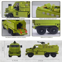 Thumbnail for Building Blocks MOC Military Armored Transport Truck Bricks Toy - 3