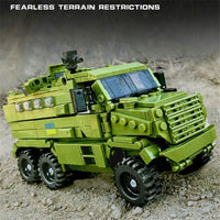 Thumbnail for Building Blocks MOC Military Armored Transport Truck Bricks Toy - 6