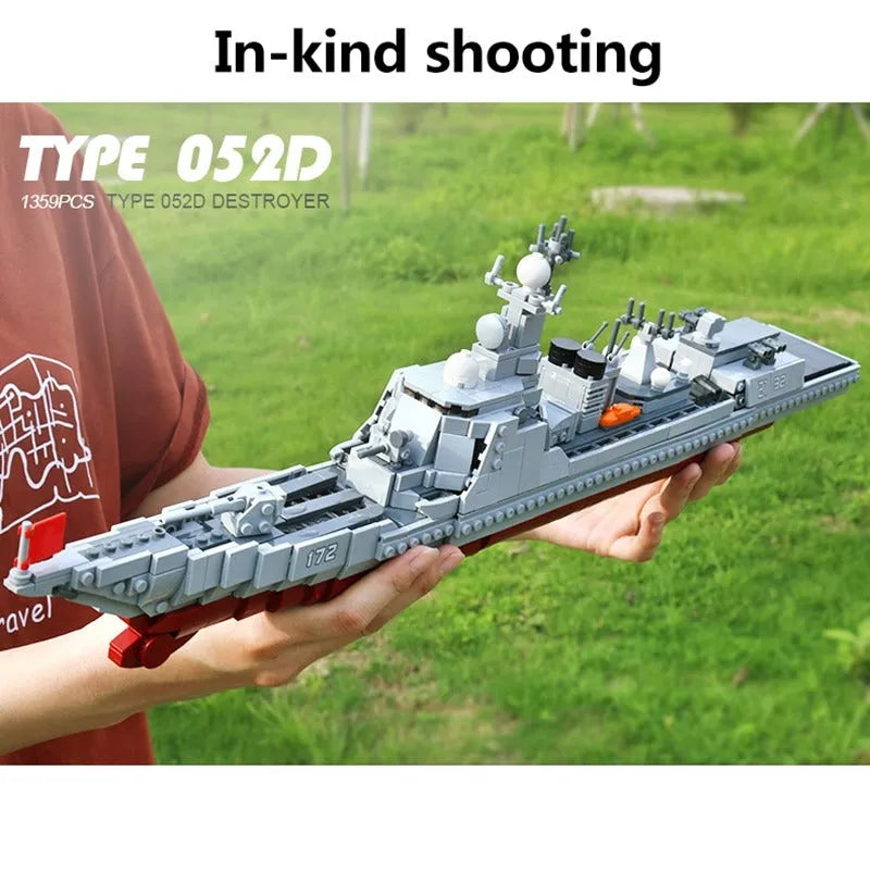 Building Blocks MOC Military Guided Missiles Destroyer Warship Bricks Toys - 6