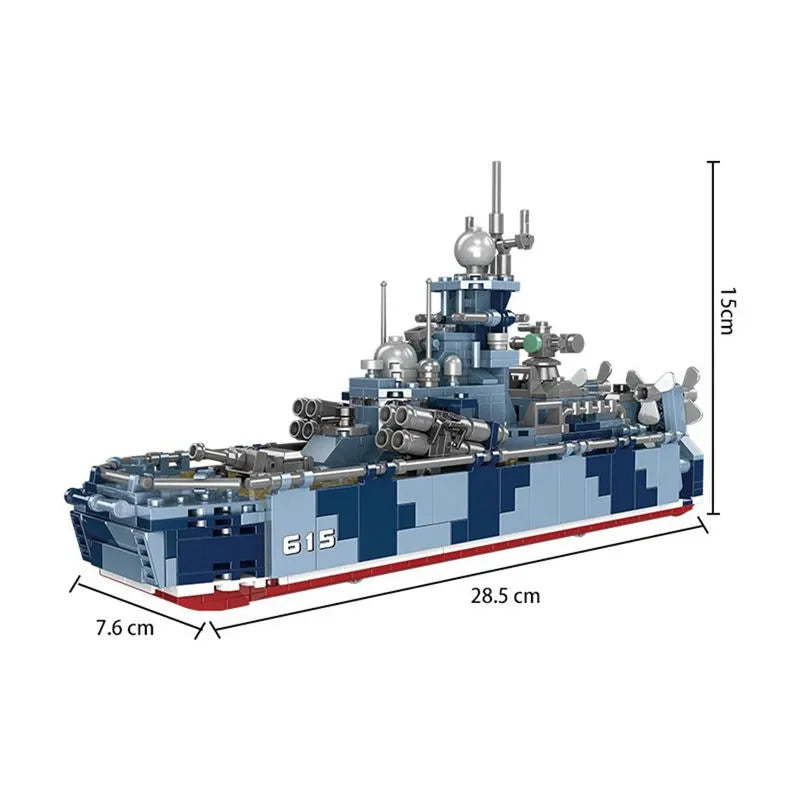 Building Blocks MOC Military WW2 Bora Missiles Gunboat Vessel Bricks Toys - 6
