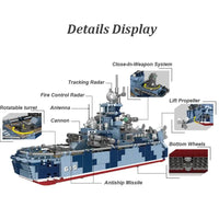 Thumbnail for Building Blocks MOC Military WW2 Bora Missiles Gunboat Vessel Bricks Toys - 4