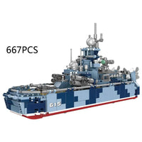 Thumbnail for Building Blocks MOC Military WW2 Bora Missiles Gunboat Vessel Bricks Toys - 7