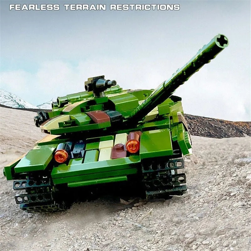 Building Blocks MOC Military WW2 T64 Main Battle Tank Bricks Toys Construction Set Toys - 6