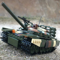 Thumbnail for Building Blocks MOC Military WW2 T72 Main Battle Tank Bricks Kids Toys - 2