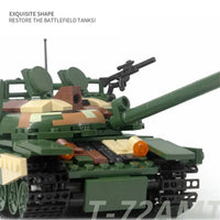 Thumbnail for Building Blocks MOC Military WW2 T72 Main Battle Tank Bricks Kids Toys - 5