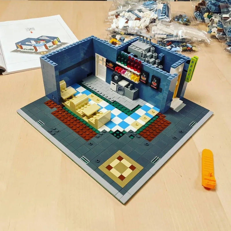 Building Blocks MOC Street City Expert Europa Dining Room Bricks Toys - 8