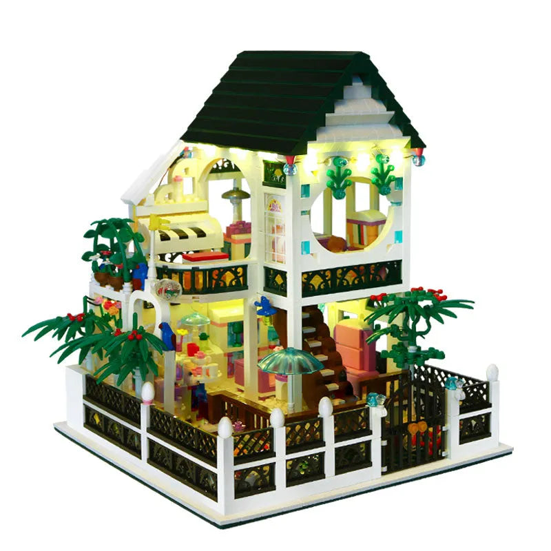 Building Blocks MOC Street Expert City Romantic House Bricks Toy - 1