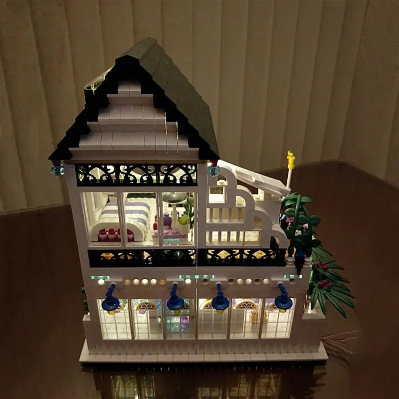 Building Blocks MOC Street Expert City Romantic House Bricks Toy Construction Set Toys - 9