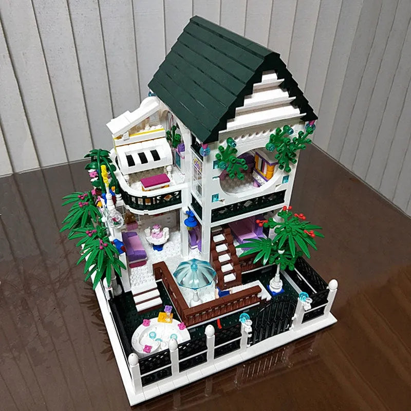 Building Blocks MOC Street Expert City Romantic House Bricks Toy Construction Set Toys - 8