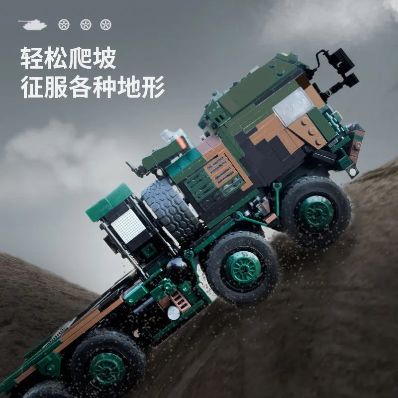 Building Blocks MOC WW2 Military Tank Transporter Vehicle Bricks Toys Construction Set Toys - 3