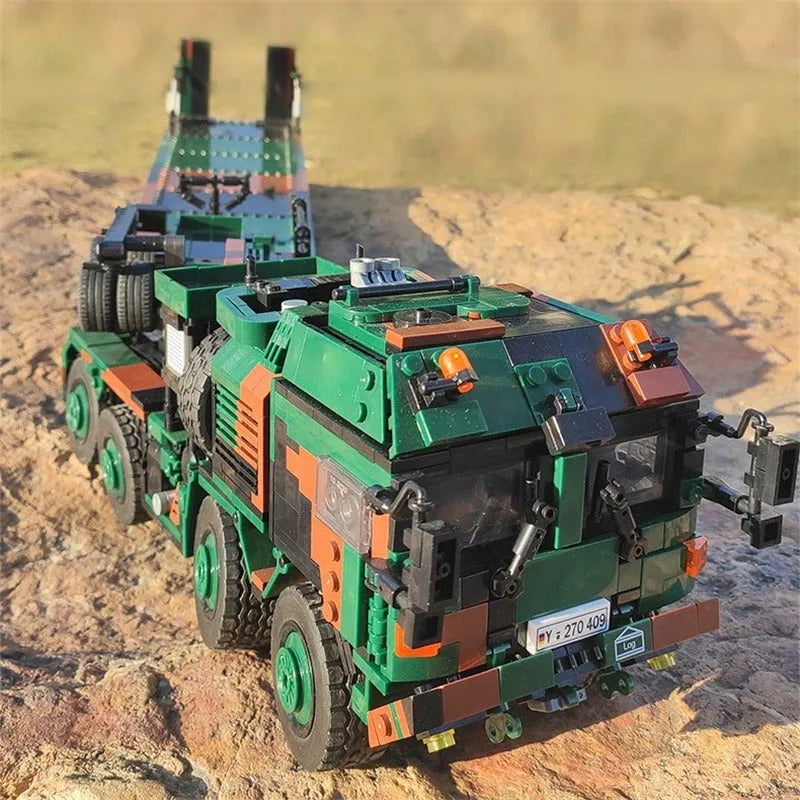 Building Blocks MOC WW2 Military Tank Transporter Vehicle Bricks Toys - 7