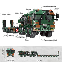 Thumbnail for Building Blocks MOC WW2 Military Tank Transporter Vehicle Bricks Toys Construction Set Toys - 4