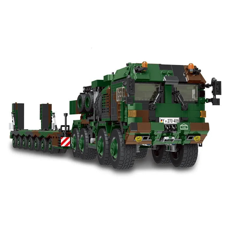 Building Blocks MOC WW2 Military Tank Transporter Vehicle Bricks Toys - 1
