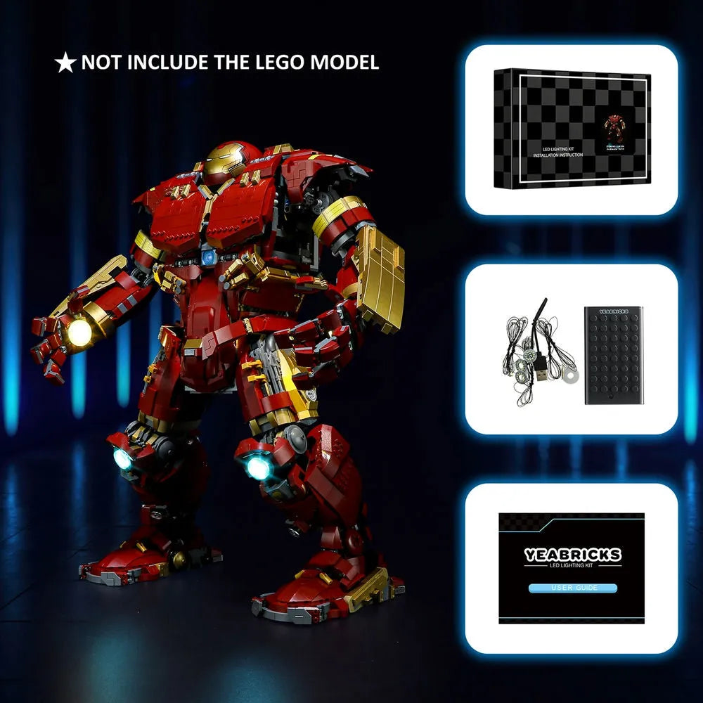 Lights Set DIY LED Light For 76210 The Hulkbuster MK44 - 8