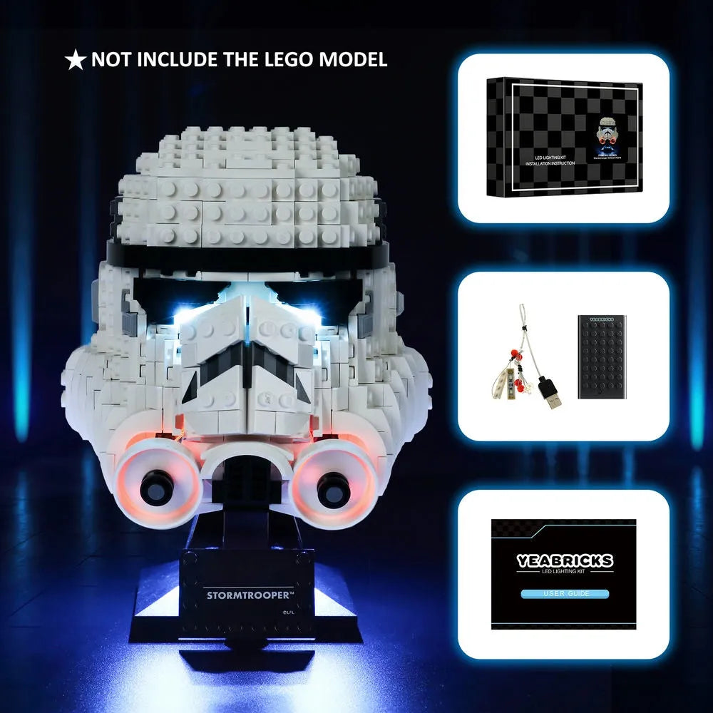 Lights Set LED Lighting Set For 75276 Stormtrooper Helmet Construction Set Toys - 8
