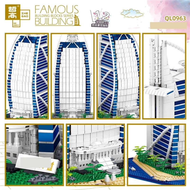 Building Blocks Architecture MOC Expert De La Tour Hotel Bricks Toy Construction Set Toys - 6