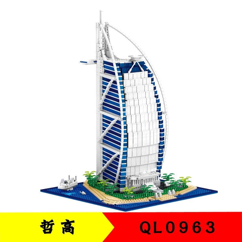 Building Blocks Architecture MOC Expert De La Tour Hotel Bricks Toy Construction Set Toys - 4