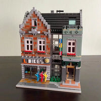 Thumbnail for Building Blocks City Experts MOC MINI Bike Shop Modular Bricks Toys - 2