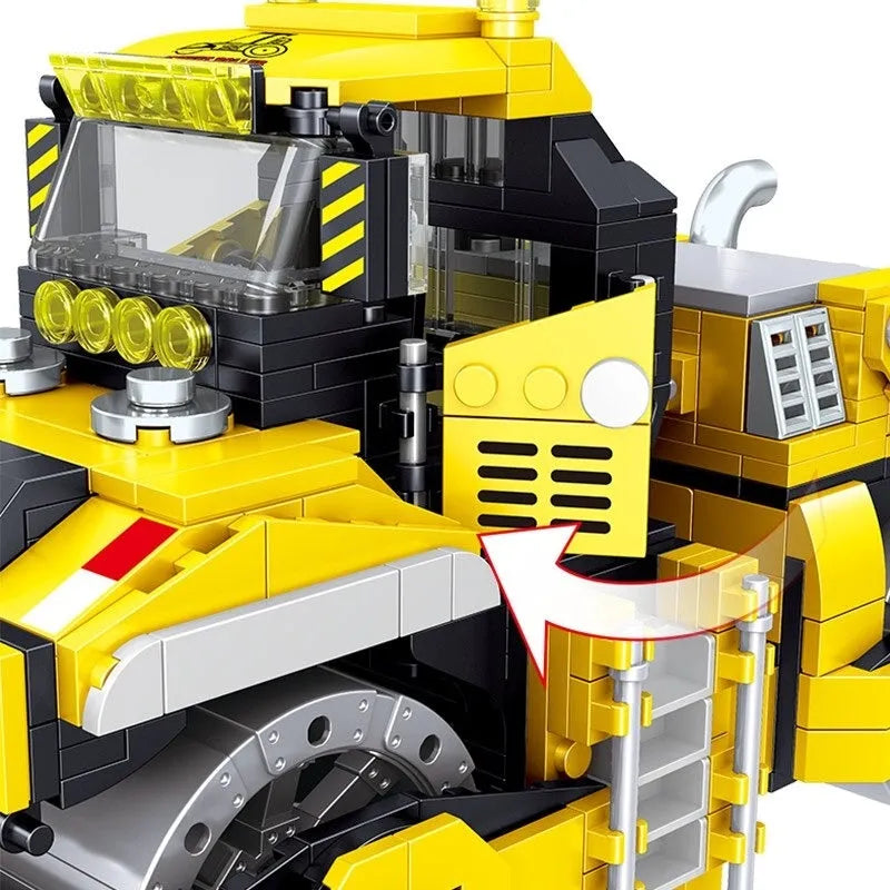 Building Blocks City Mini Road Roller Truck Technic Bricks Kids Toys - 6
