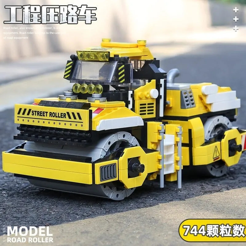 Building Blocks City Mini Road Roller Truck Technic Bricks Kids Toys - 9