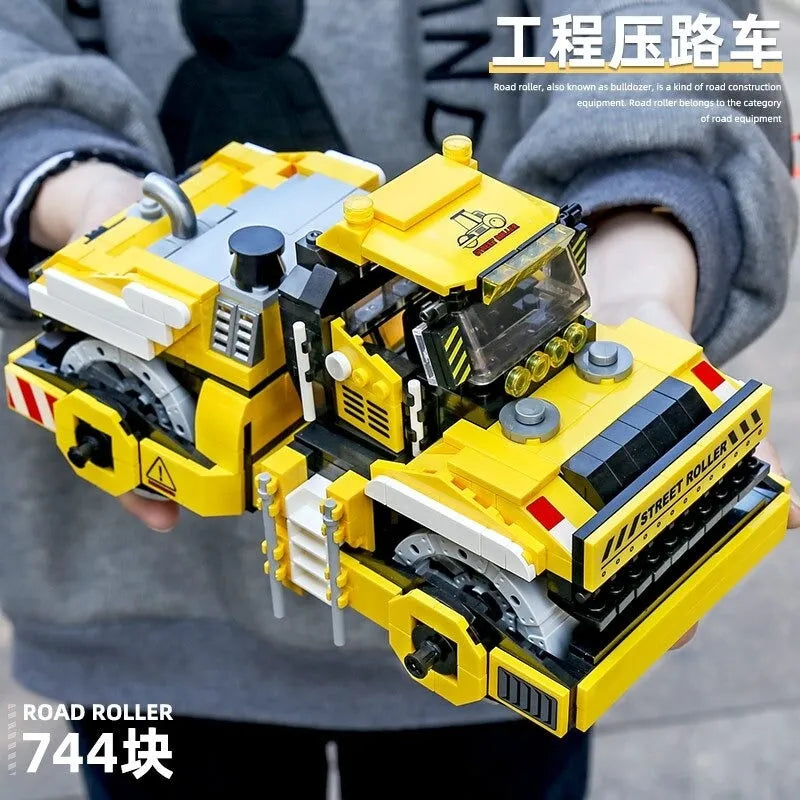 Building Blocks City Mini Road Roller Truck Technic Bricks Kids Toys - 8