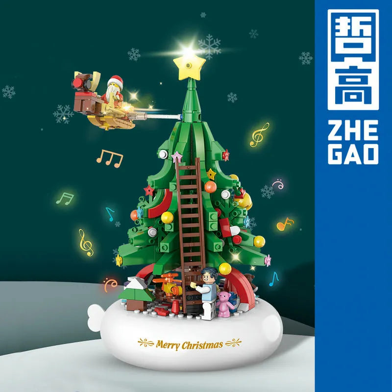 Building Blocks Creative MOC Ideas Light Christmas Tree Music Box Bricks Toys Construction Set Toys - 9
