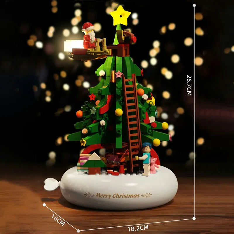 Building Blocks Creative MOC Ideas Light Christmas Tree Music Box Bricks Toys - 8