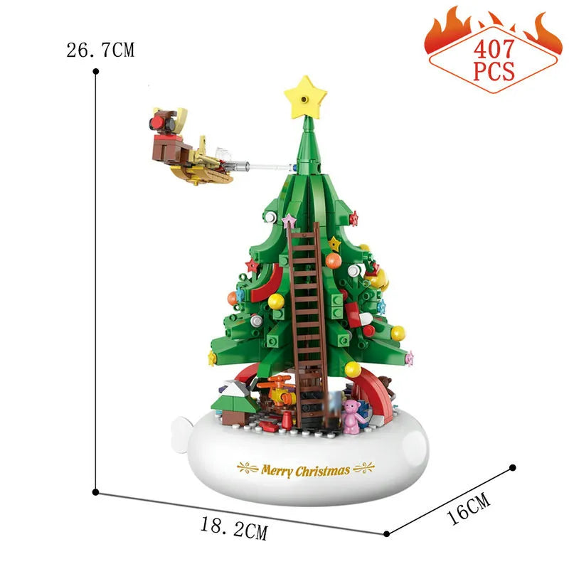 Building Blocks Creative MOC Ideas Light Christmas Tree Music Box Bricks Toys Construction Set Toys - 6