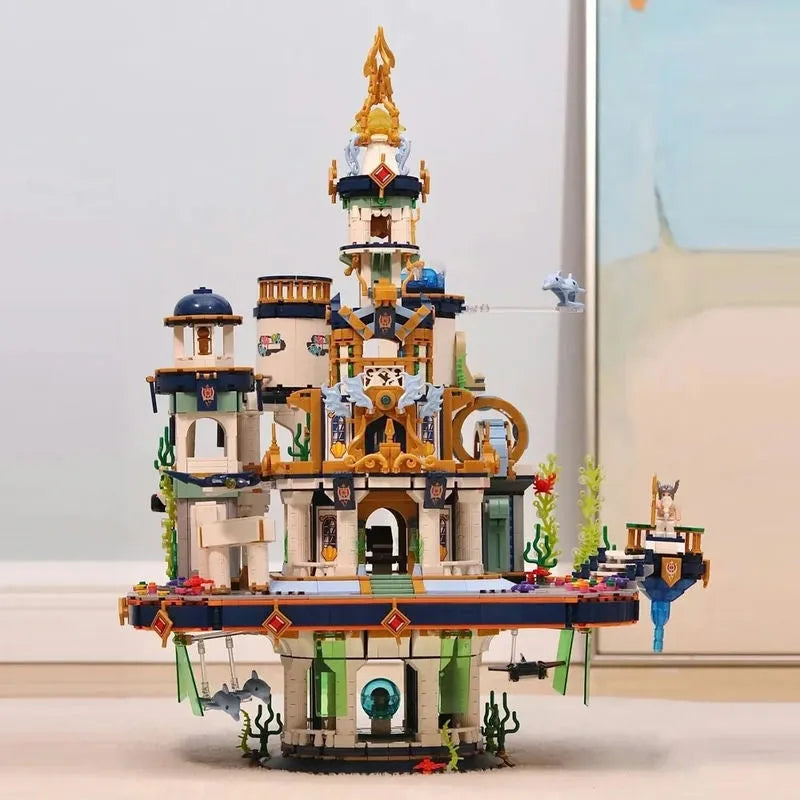Building Blocks Creative MOC Poseidon Palace Underwater City MINI Bricks Toy - 5
