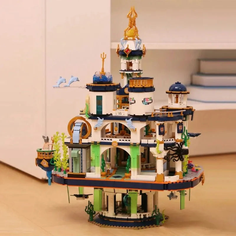 Building Blocks Creative MOC Poseidon Palace Underwater City MINI Bricks Toy - 4
