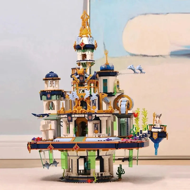 Building Blocks Creative MOC Poseidon Palace Underwater City MINI Bricks Toy - 9