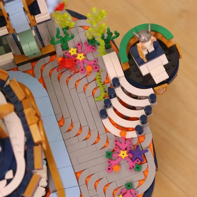 Building Blocks Creative MOC Poseidon Palace Underwater City MINI Bricks Toy - 8