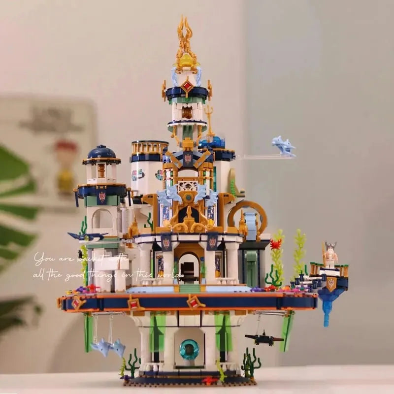 Building Blocks Creative MOC Poseidon Palace Underwater City MINI Bricks Toy - 6